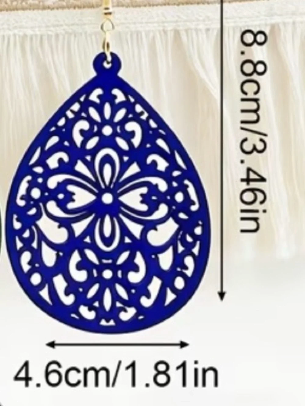 Black Filigree Teardrop Earrings